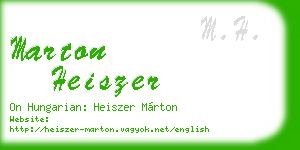 marton heiszer business card